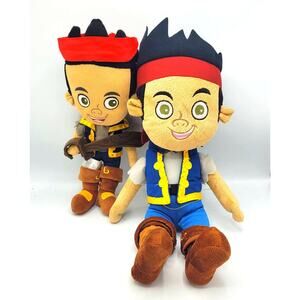 Lot of 2 Disney Store Jake and the Neverland Pirates Stuffed Plush Toy 5" & 9"‎